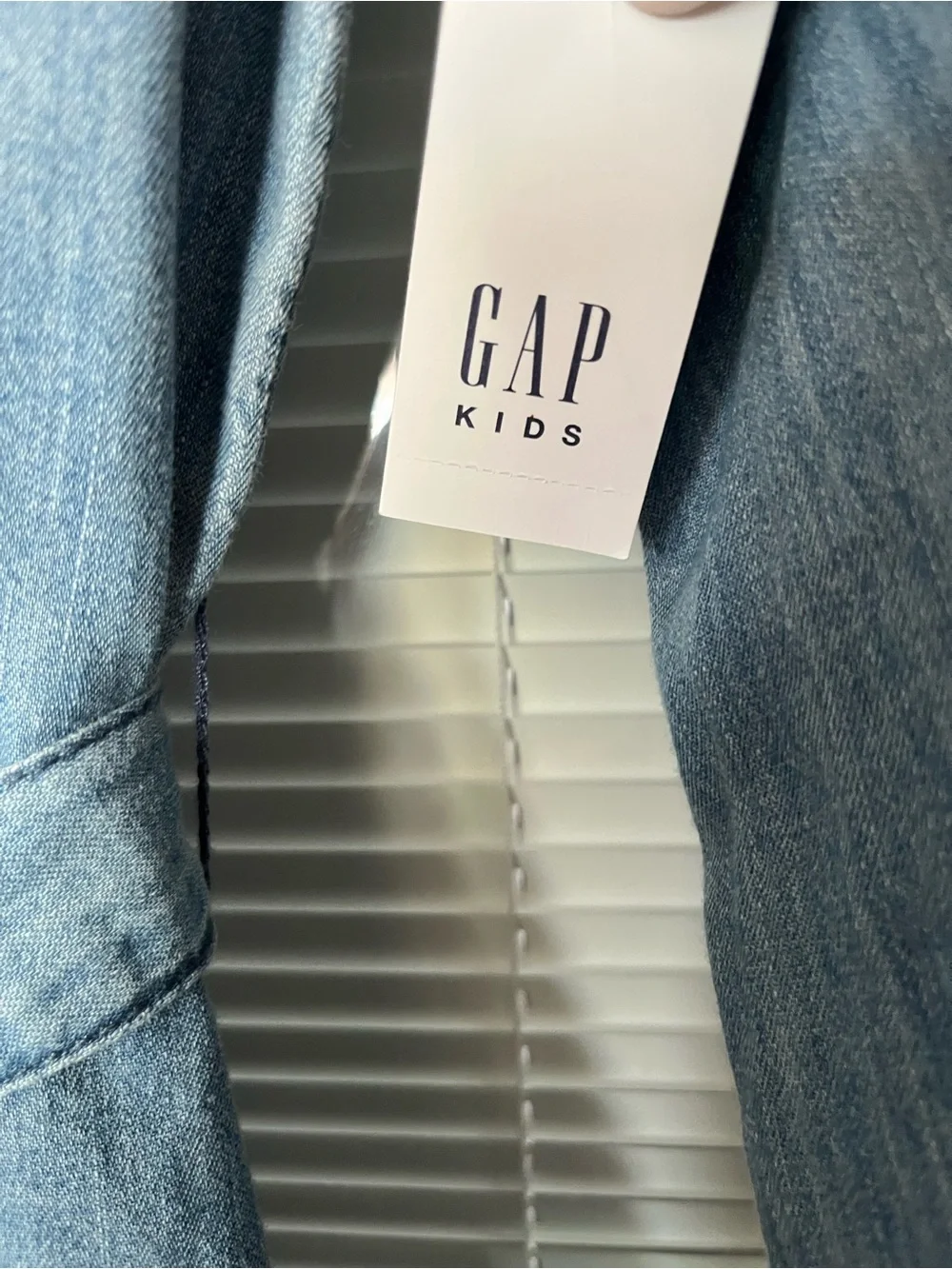GAP Kids 100% Cotton Denim Long Sleeve Tie Waist Dress Shirt Cowgirl School